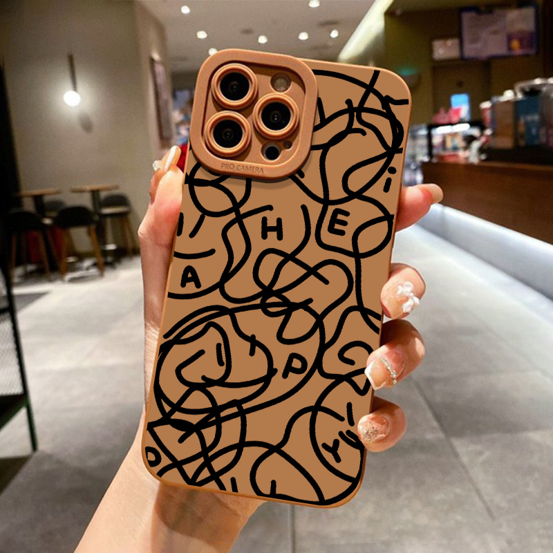 Letter X Graphic Luxury Phone Case For Iphone 11 14 13 12 Pro Max Xr Xs 7 8  Plus Shockproof Cases Fall Bumper Back Soft Matte Lens Protection Cover  Pattern Cases - Temu United Arab Emirates