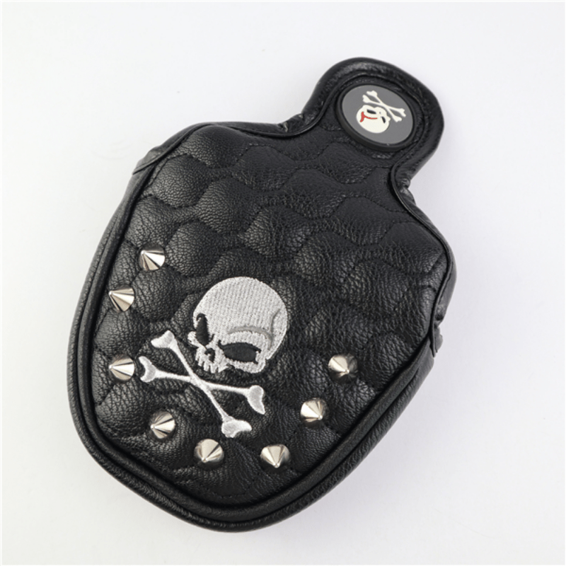 1 Pcs Mini Golf Ball Bag Waterproof Skull Design PU Leather Holder