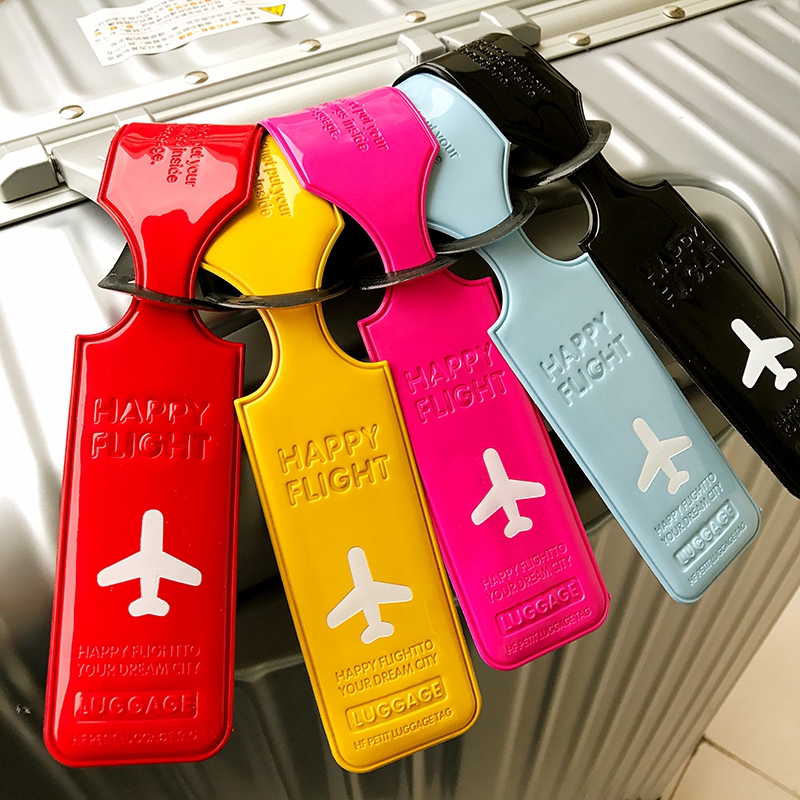 

6pcs Creative Plane Pattern Baggage Tag, Travel Accessories, Luggage Tag Pu Leather Tag Suitcase Tag, Id Address Label, Airplane Boarding Tag, Travel Carrying Identification Tag