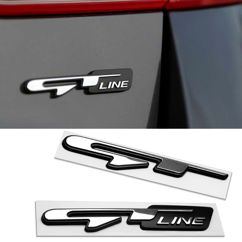 

Gt Line 3d Car Logo Decal Sticker For Rear Trunk Body - Right Side, Plastic Material, Suitable For Various Car Models