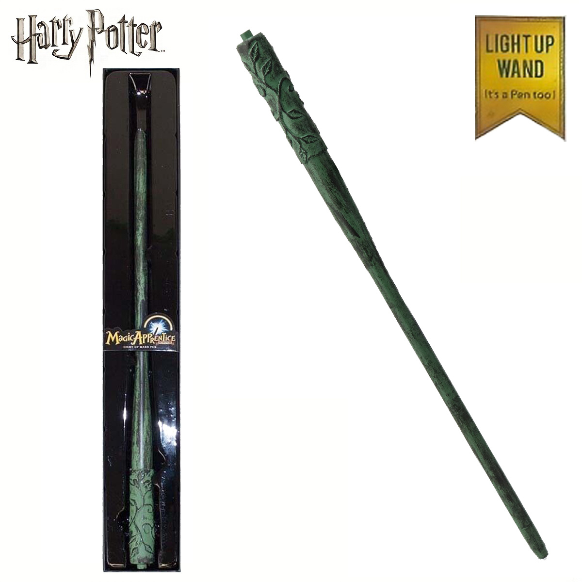 1pc Harry Potter Zauberstab Kugelschreiber Grünblatt-Design-Box