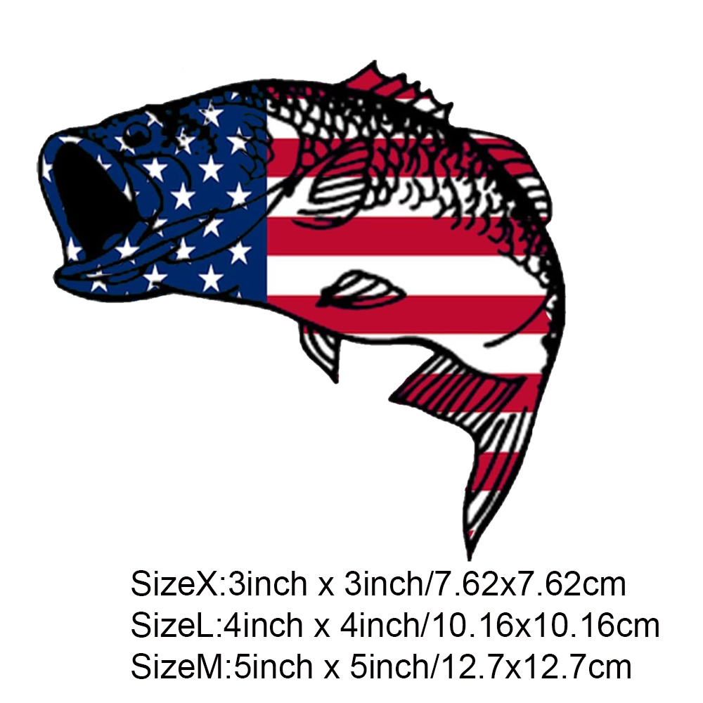 Bass Fish USA Flagge Aufkleber Aufkleber Angeln Autoaufkleber Fisch  Patriotisch United Auto Aufkleber Auto LKW Boot RV Real Life Rod Tackle Box