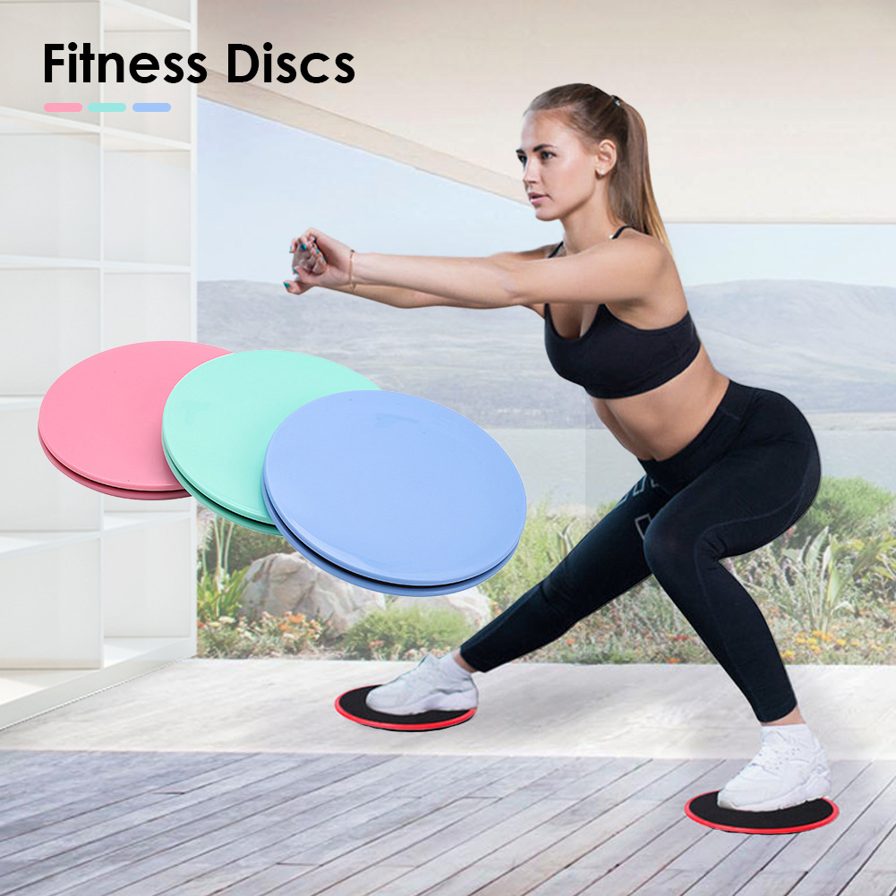 2 x Dual Sided Gliding Discs Exercise Sliders Core  