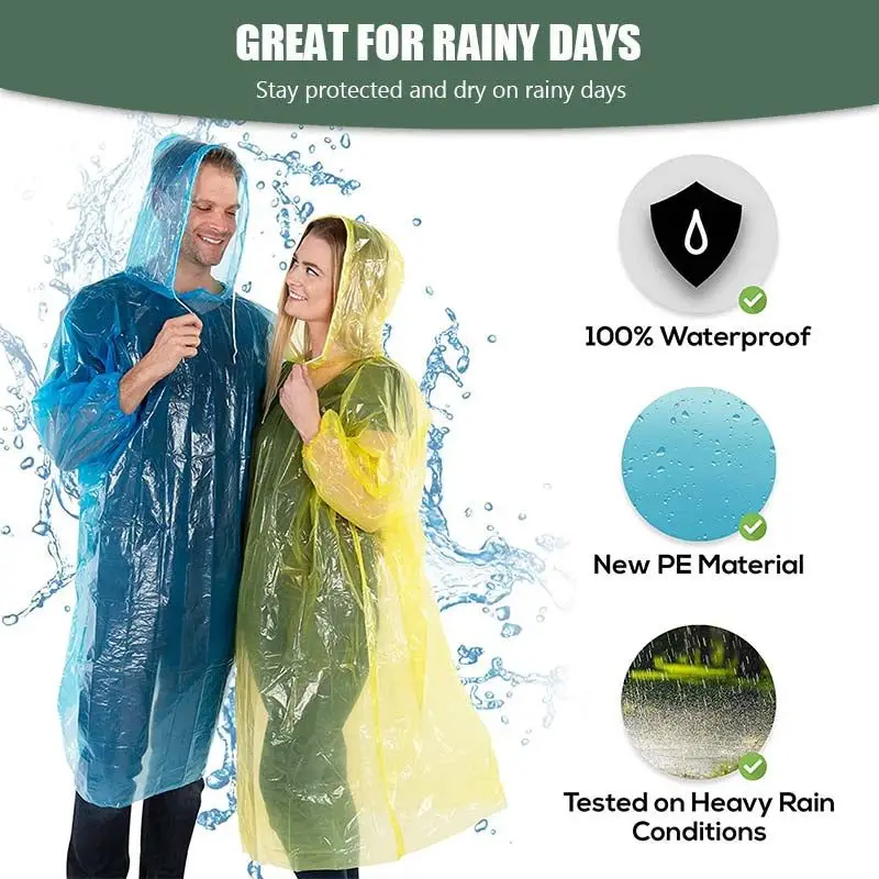 disposable raincoat card adult portable amusement park tour vacuum compression packaging mini convenient fast whole body cover details 0