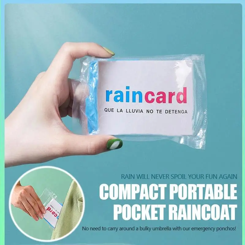 disposable raincoat card adult portable amusement park tour vacuum compression packaging mini convenient fast whole body cover details 5