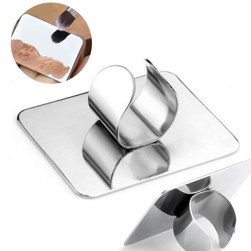 Cosmetic Mixing Palette Stainless Steel Mirror Finish Thumb Hole