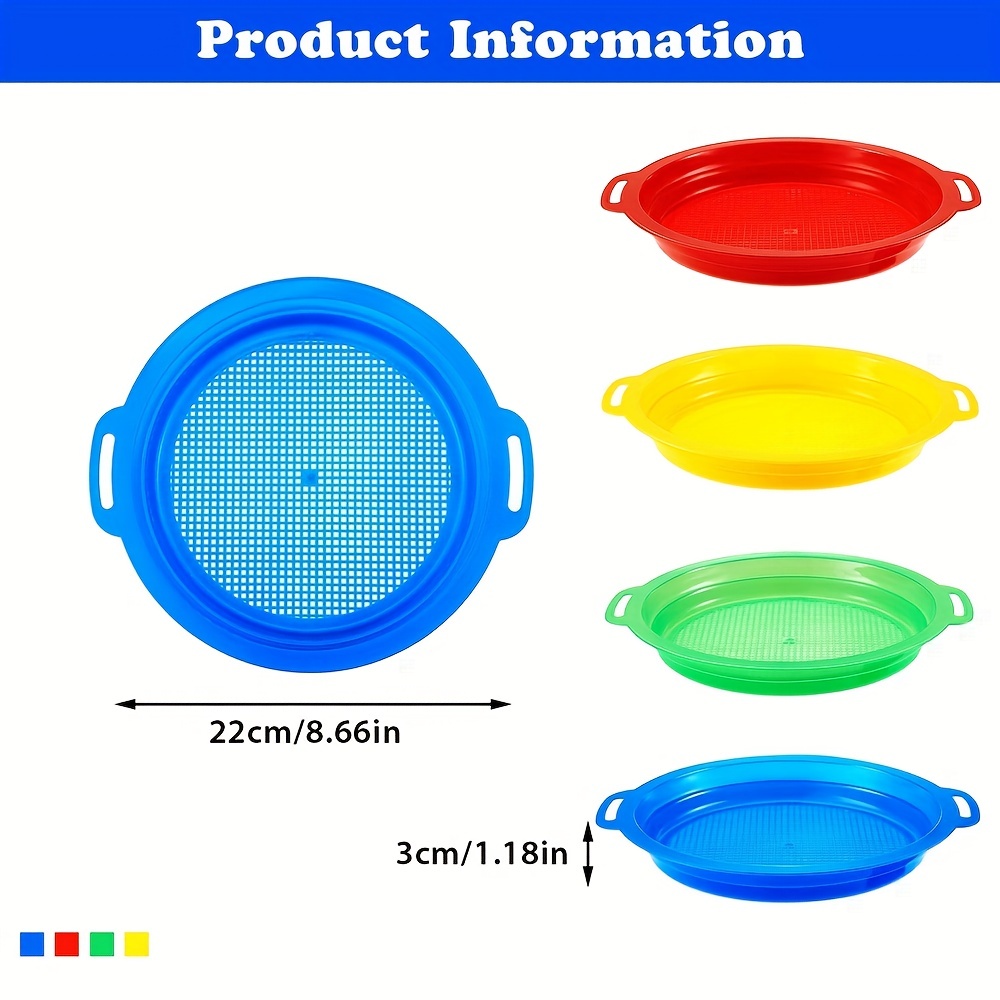 1pc sand sifters sieves 8 6inch 22cm shark tooth sifters with handles beach sifters for green red yellow blue optional
