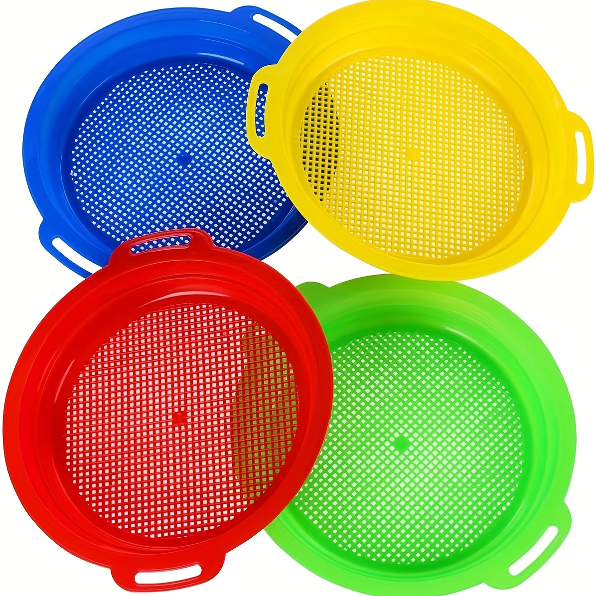 1pc sand sifters sieves 8 6inch 22cm shark tooth sifters with handles beach sifters for green red yellow blue optional