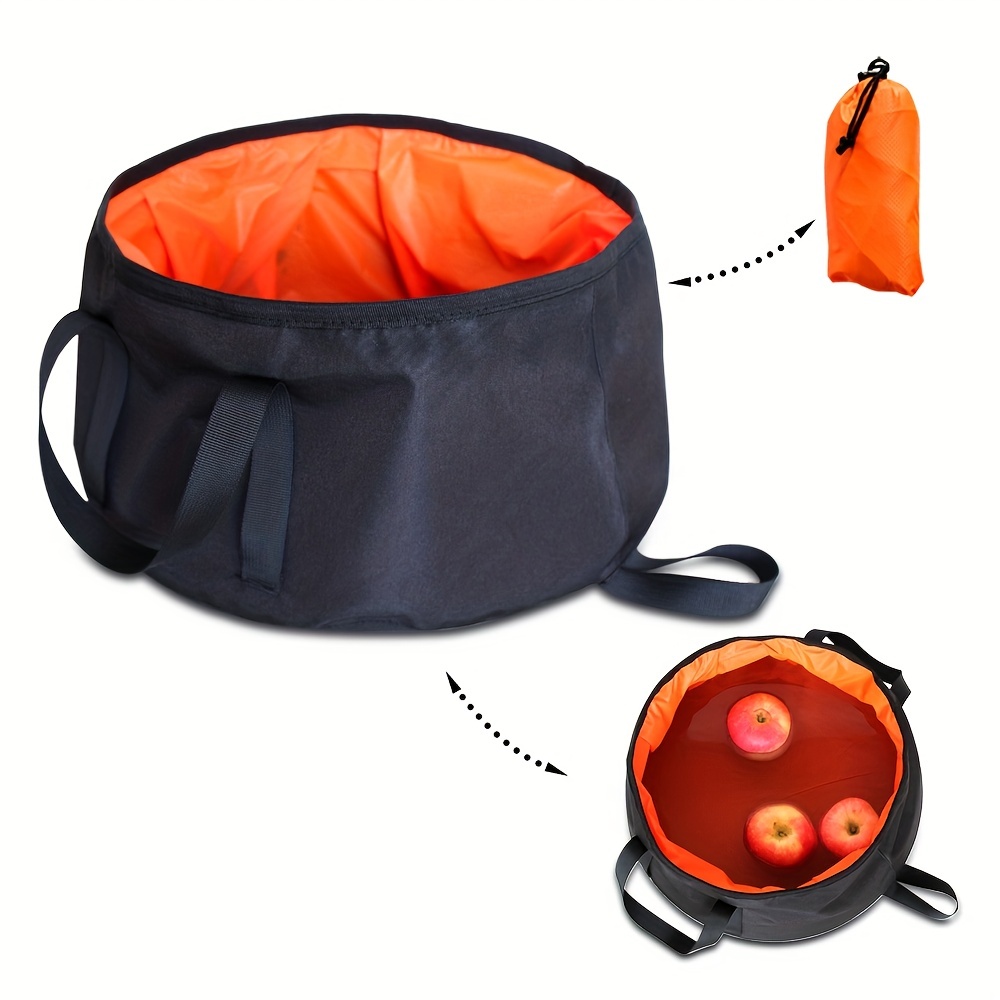 Cubo plegable naranja cubo de silicona para turismo senderismo y pesca