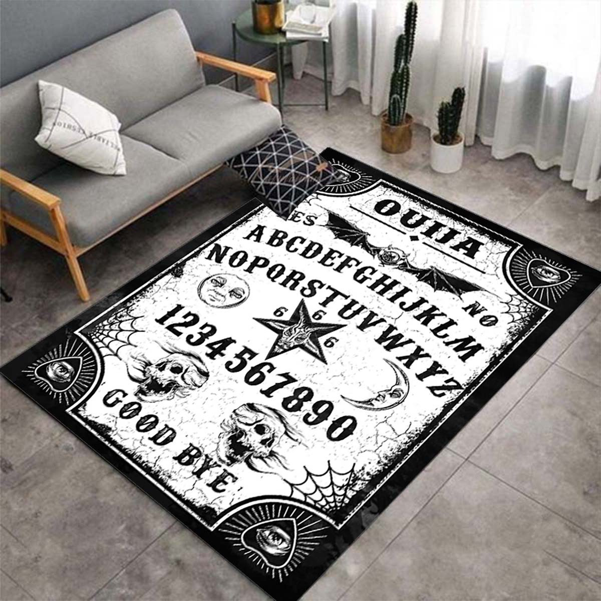 Halloween Gothic Rug Vintage Pattern Soft Washable Area Rug Non Slip Durable