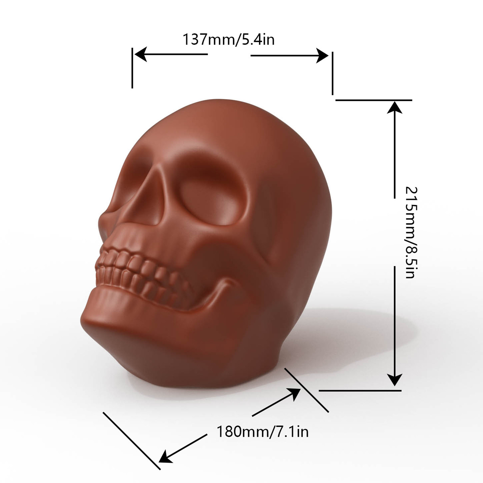 Large skull silicone mould for ice cubes, chocolate and baking 8.5 cm 
