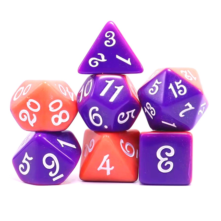 7pcs Mixed Two Polyhedral Dice Set Board Games Accessories