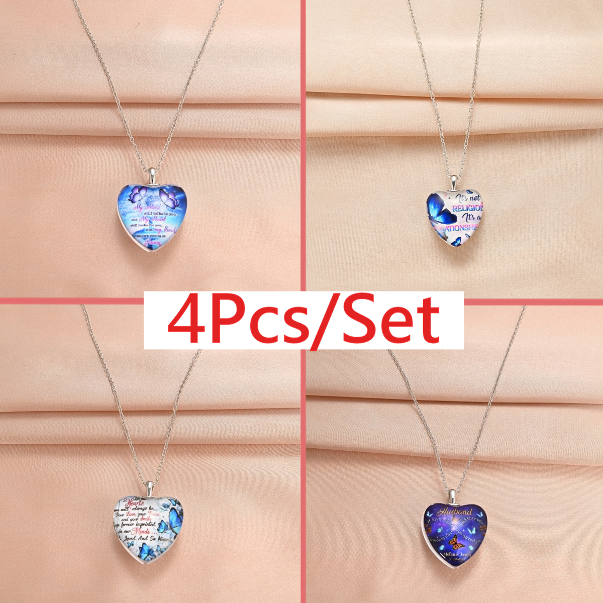 Trendy Purple Butterfly Heart-shaped Necklaces, Creative Pendant
