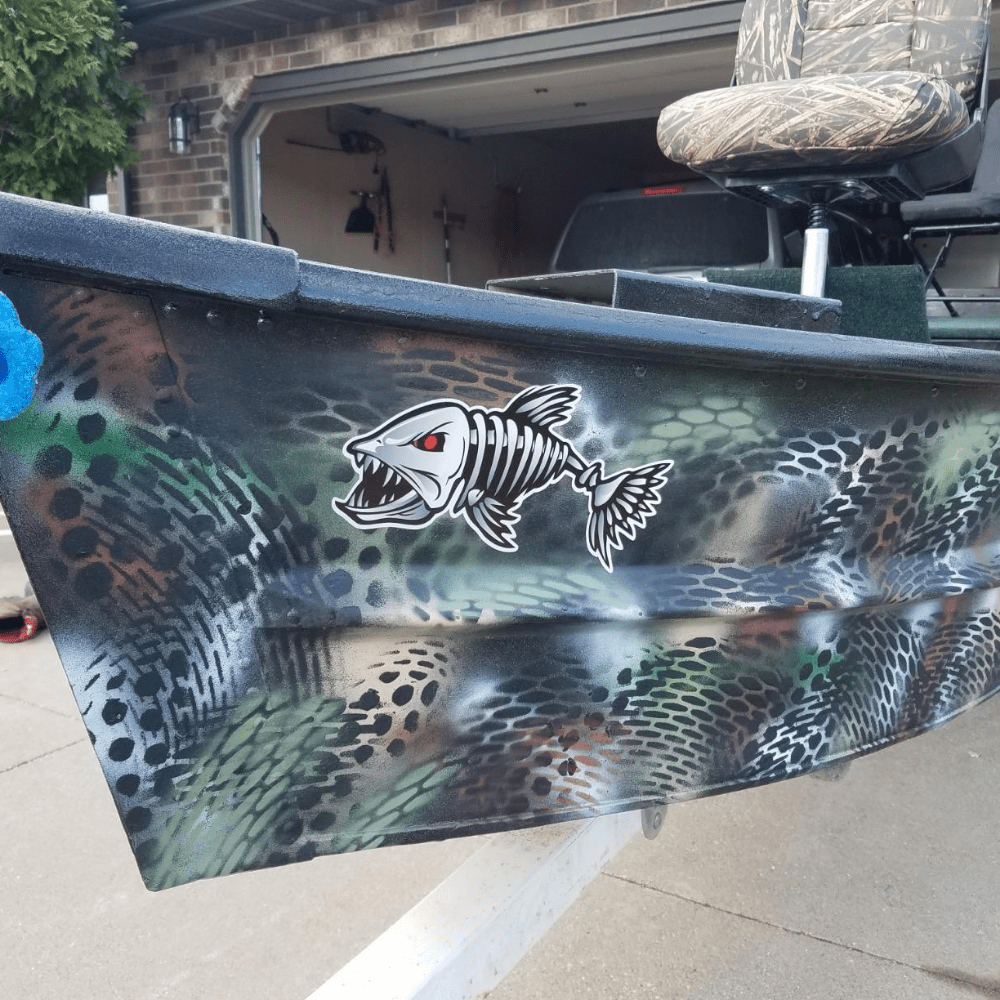 Pack of 2 Skeleton Fishbone Vinyl Decal Sticker Kayak Fishing Boat