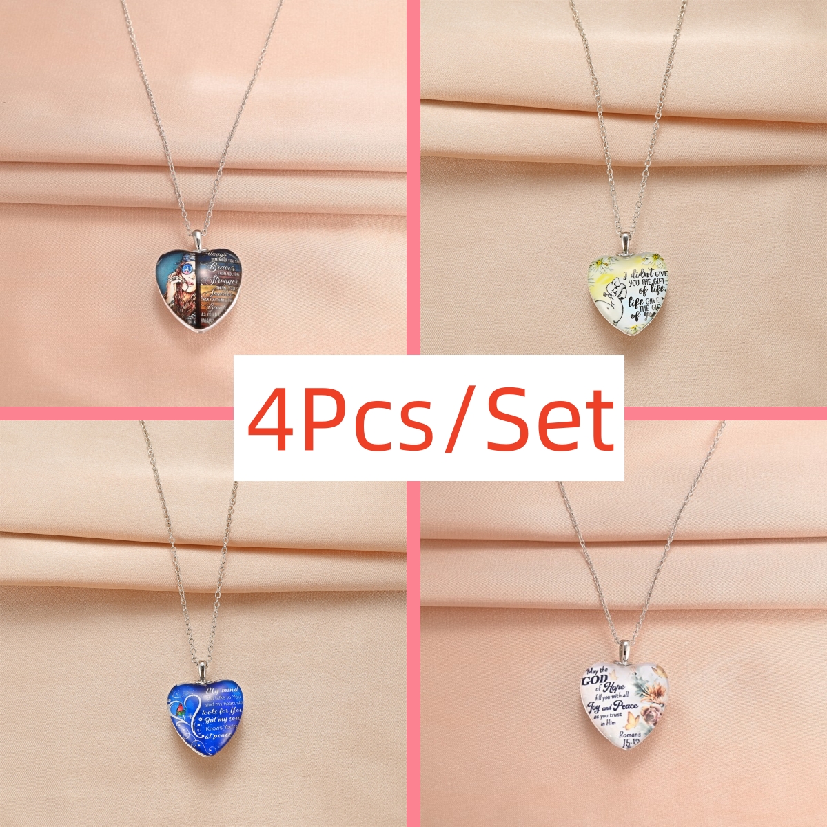 Trendy Words Heart-shaped Necklaces, Creative Pendant Necklace