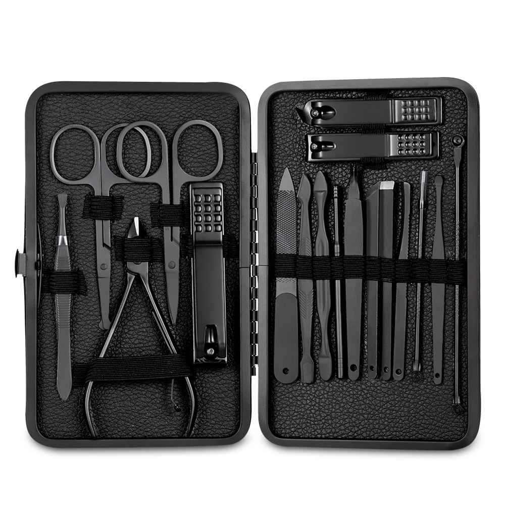 

7/18 Pcs Manicure Set, Professional Manicure Kit Nail Clippers Set, Stainless Steel Pedicure Tools Kit Grooming Kit With Portable Leather Travel Case For Home Use