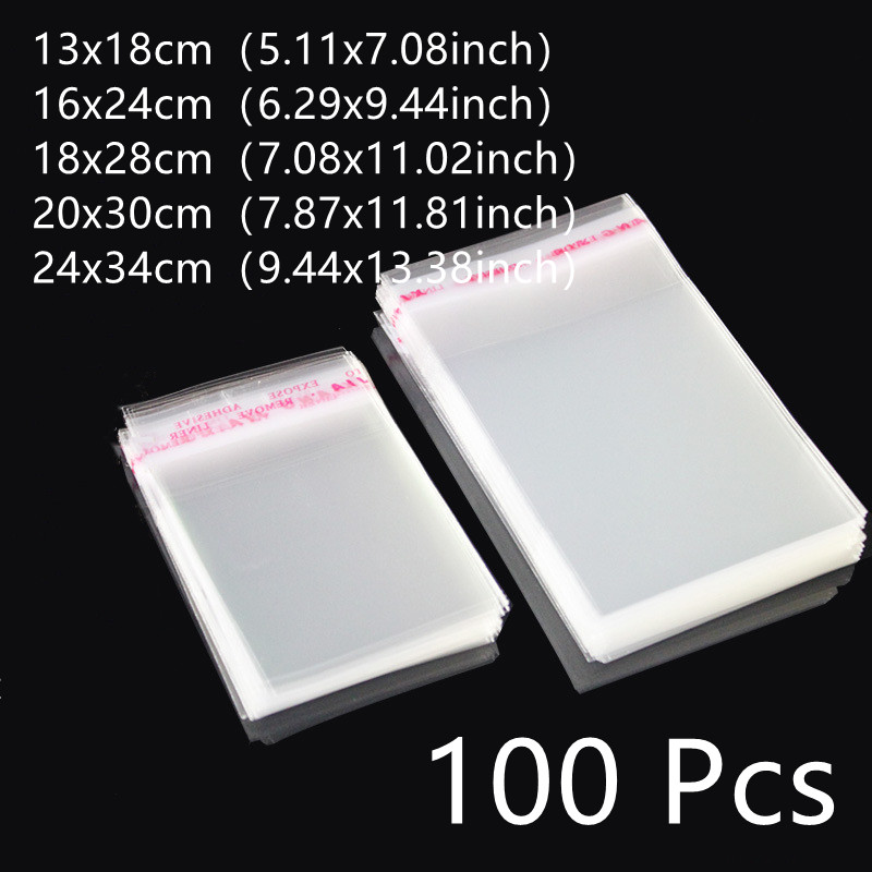 

100pcs, Transparent Self Sealing Bags, Transparent Plastic Bags, Reusable Self Adhesive Opp Bags For Baking , Snacks, Jewelry, Candy, Books, Newspapers And Magazines, Clothing, Cards, Glass Fiber Bags