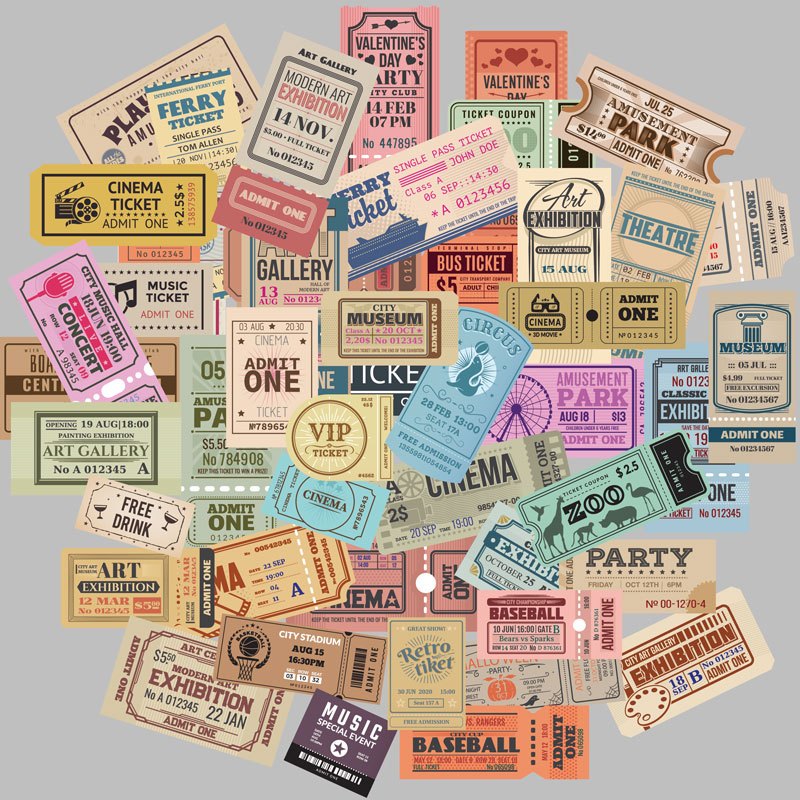 Retro Travel Ticket Sticker Diy Computer Washi - Temu