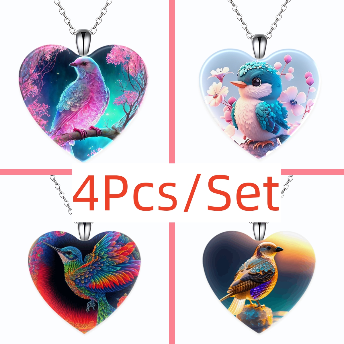 4pcs Trendy Cute Horse Necklaces, Creative Pendant Necklace, Cute  Heart-shaped Pendant Necklace, Party Jewelry, Holiday Birthday Gift For  Friends