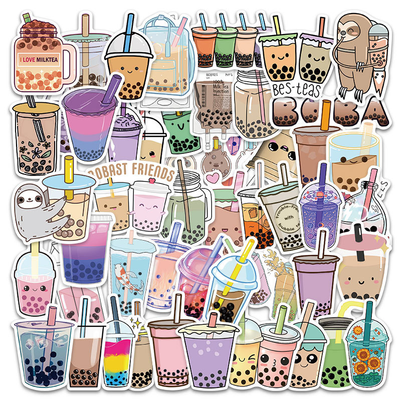 50pc Beverage Drink Stickers for Water Bottle Guitar Phone Laptop