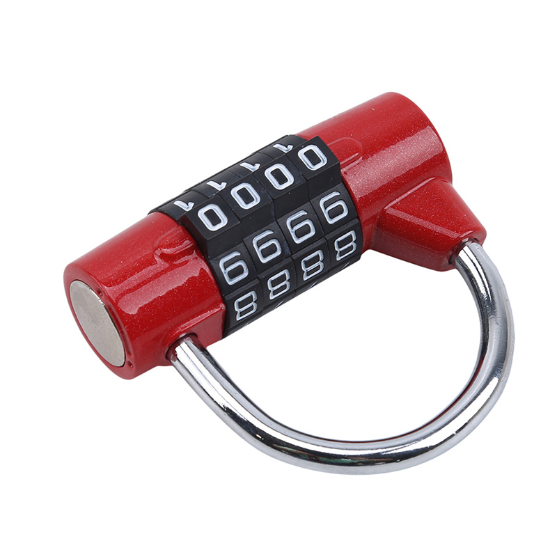Candado combinado de 5 dígitos, adecuado para taquillas de gimnasio y cajas  de herramientas (rojo)