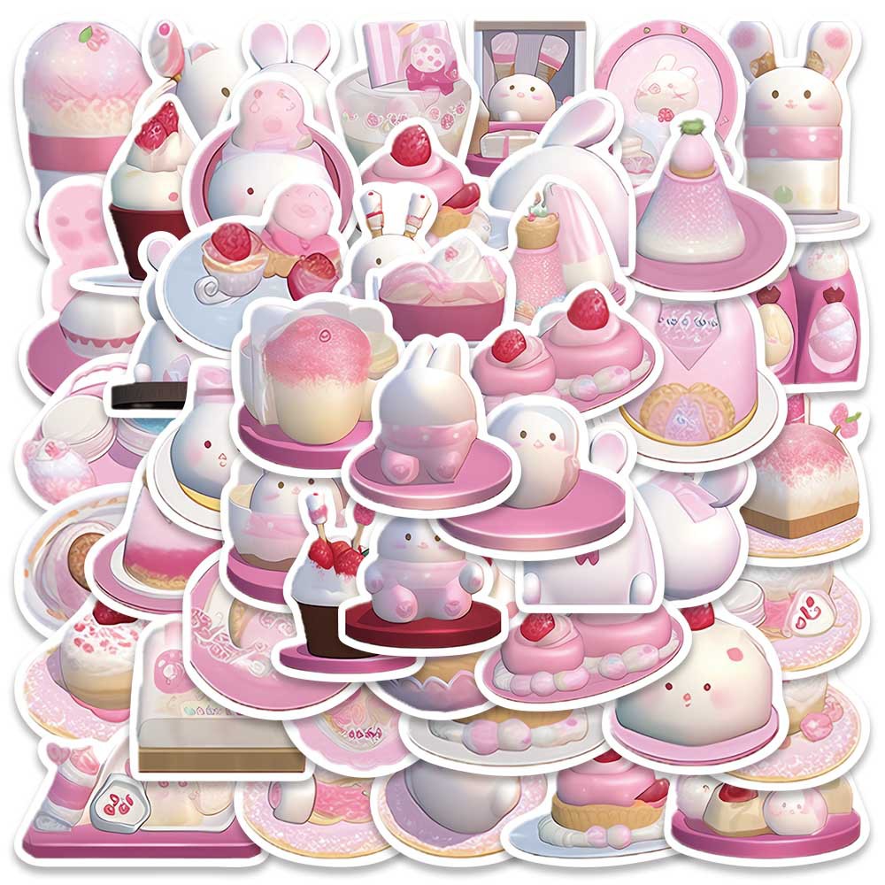 Pink Strawberry Cupcake Anime Girl Waterproof Vinyl Sticker 