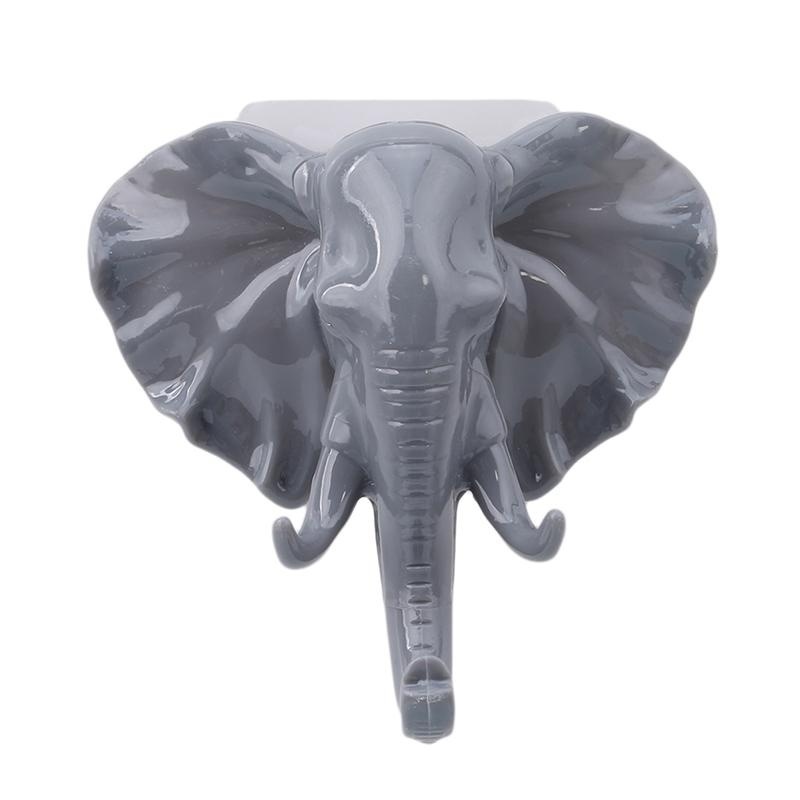 Elephant Design Wall Mounted Hook Bright Silver Hooks for hanging