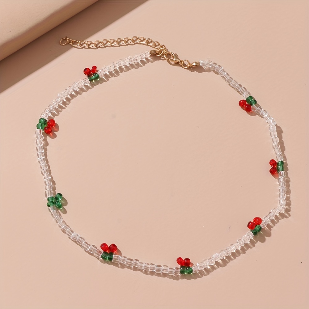 Cherry Beaded Necklace Tutorial: How to Make a Beaded Cherry Necklace 