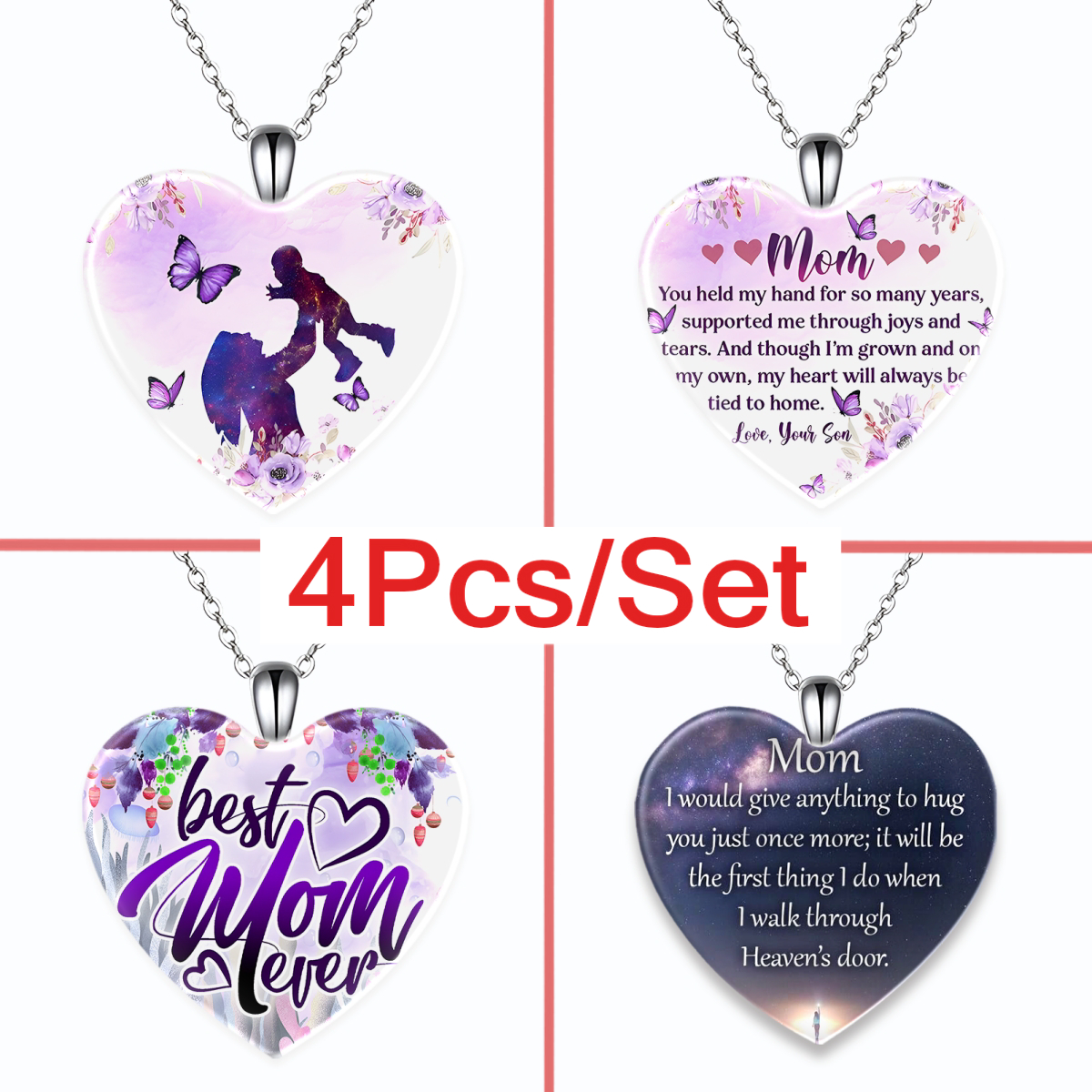 Trendy Purple Butterfly Heart-shaped Necklaces, Creative Pendant