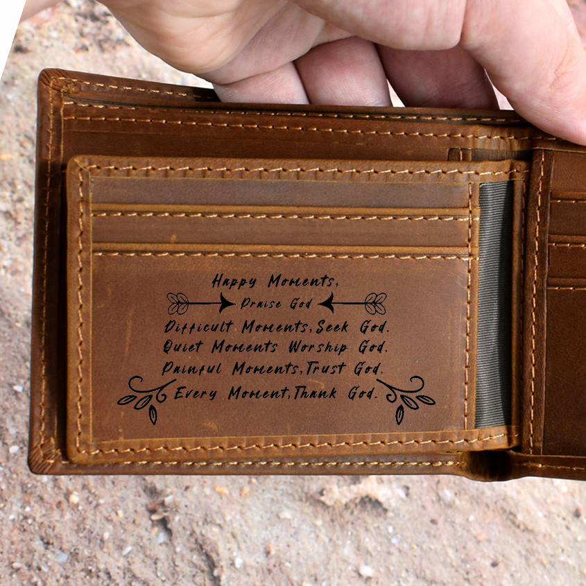 Men's Vintage Genuine Leather Customized Wallet Rfid Blocking Card