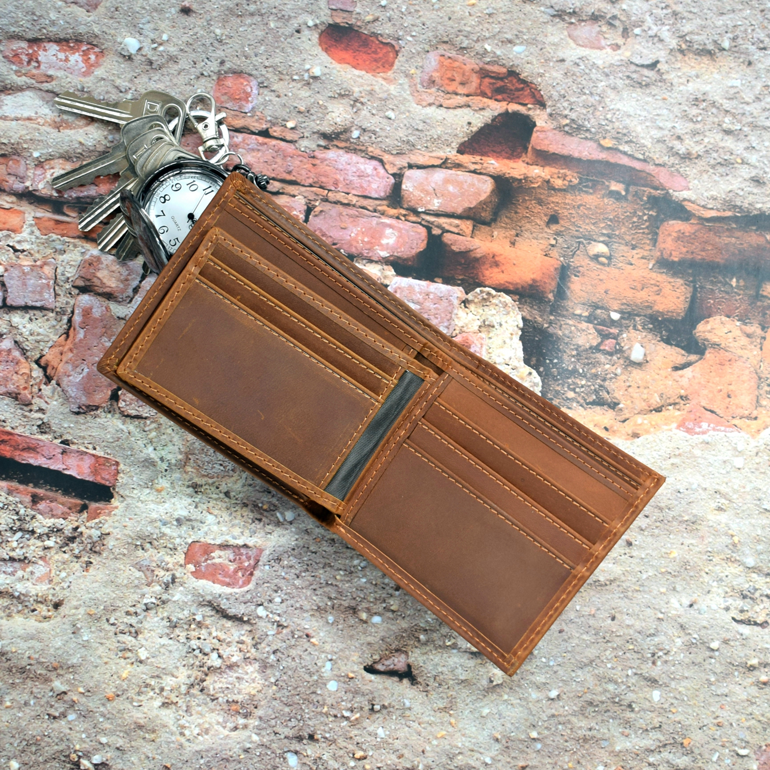 Mens Bifold Wallet, Wallets for Men, Bifold Wallet, Cowhide Leather Wallet, RFID Personalized Men's Wallet, Wallet with ID Window, Leather