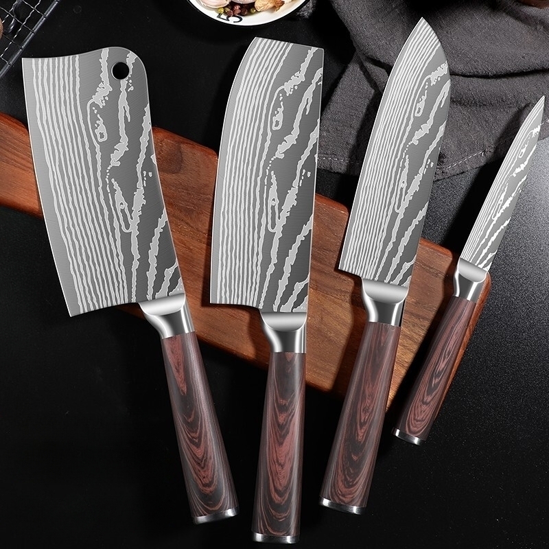 5PCS Set Chef Knife Sharp Stainless Steel Knives Cut Meat Slice Vegetable  Fruit Santoku Utility Paring Knife Kitchen Tool - AliExpress