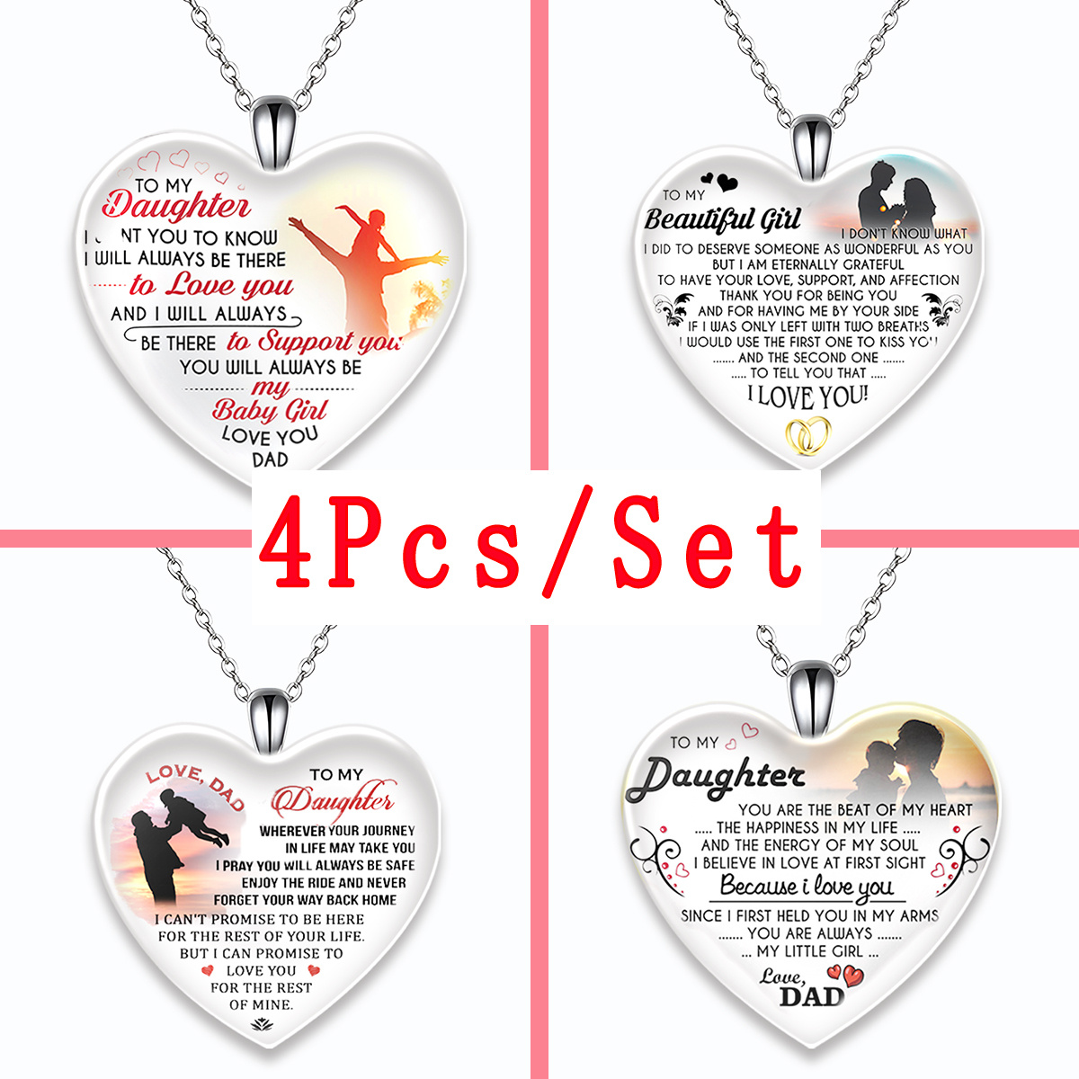 Trendy Words Heart-shaped Necklaces, Creative Pendant Necklace