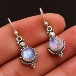 Vintage Moonstone Drop Dangle Earrings Party Jewelry Gift For Girls