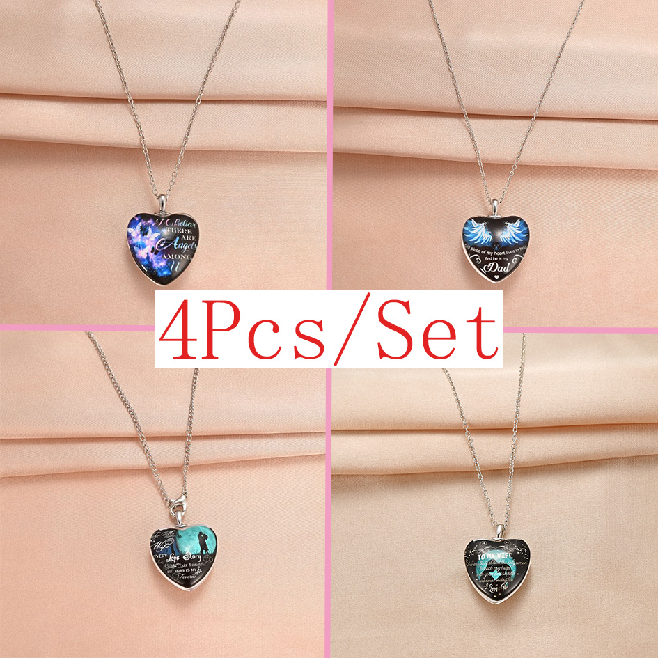 4pcs Trendy Dragonfly Butterfly Heart-shaped Necklaces, Creative Pendant  Necklace, Cute Necklace, Party Jewelry, Holiday Birthday Gift For Friends