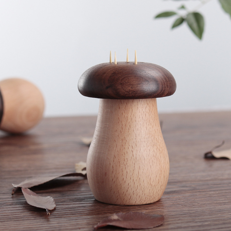 Wooden Mushroom Salt and Pepper Shakers