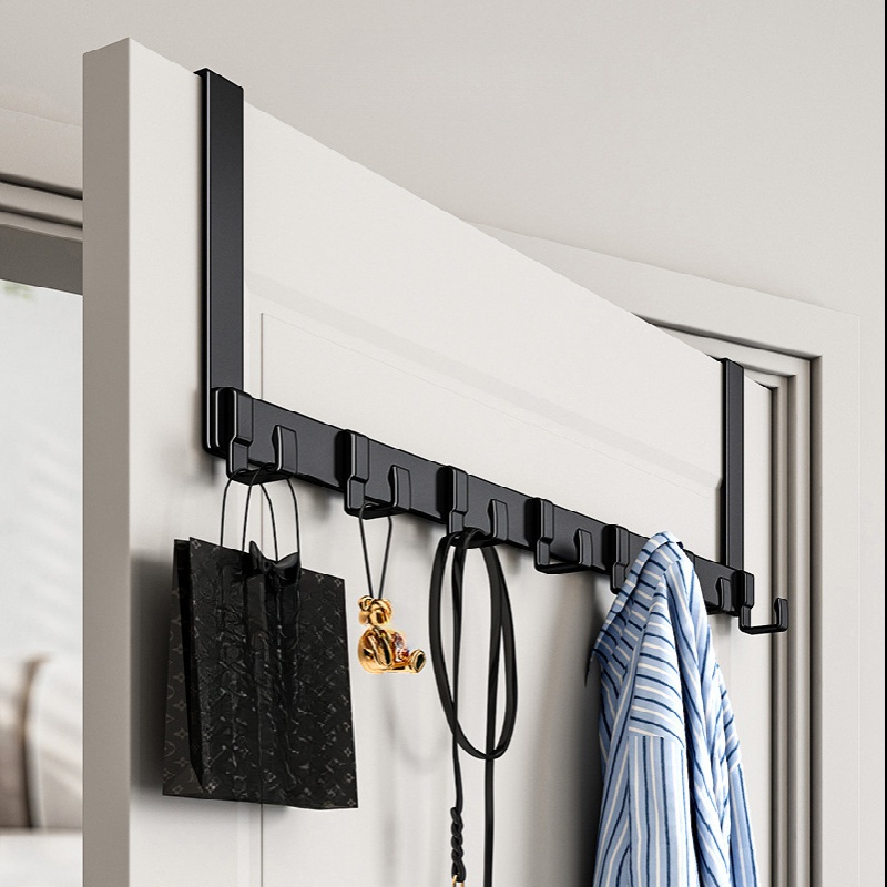 WEBI - Perchero para colgar sobre puerta con 6 ganchos, para colgar  toallas, abrigos, para usar en la parte interna de la puerta del baño