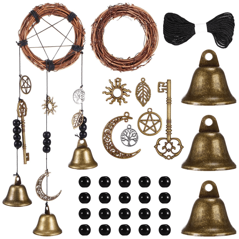 Witch Bells Wind DIY Kit Decor Positive Energy Hanging Witch Decor for Home  Door Doorknob Witchcraft Decorations 1 