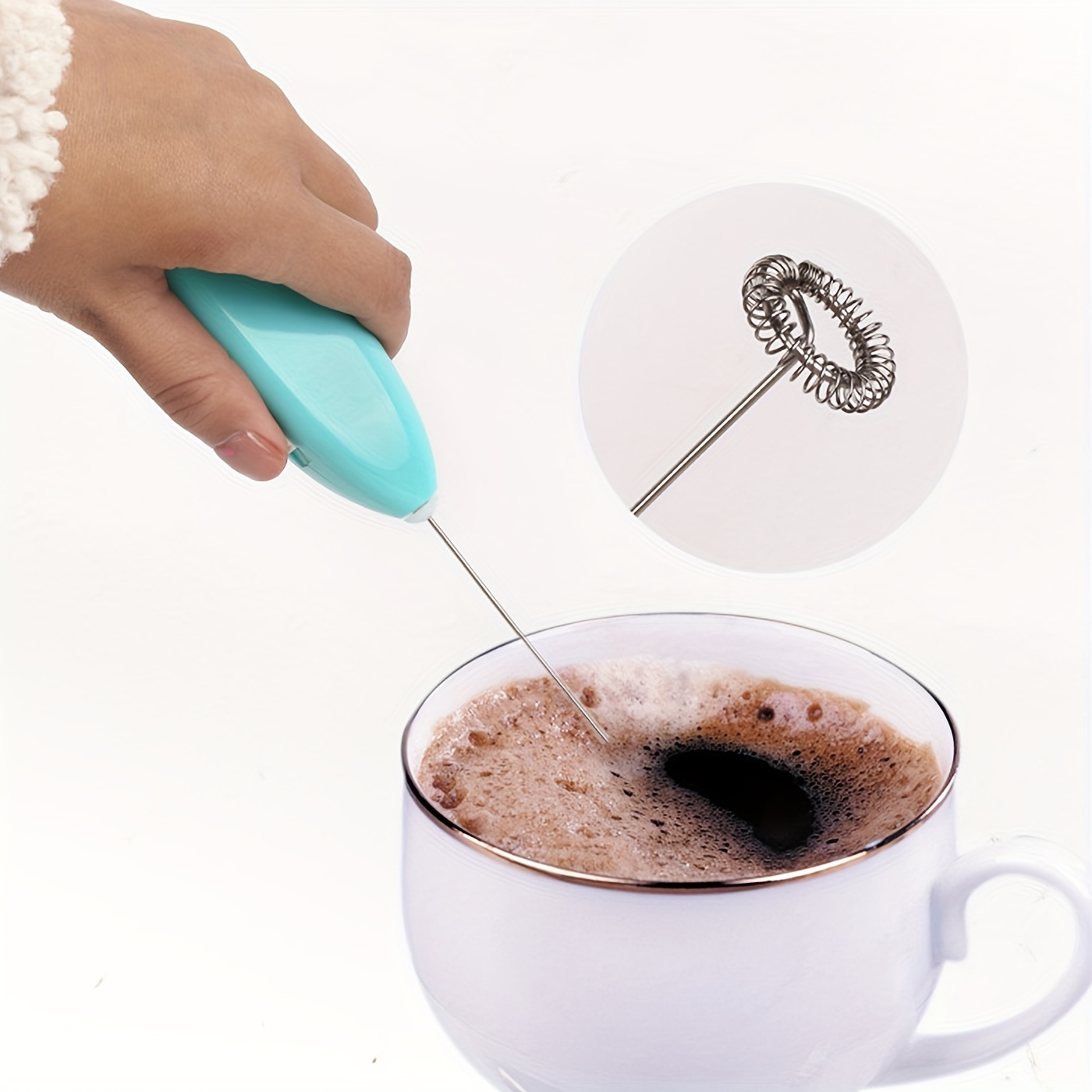 1pc Random Color Mini Handheld Whisk,Milk Frother For Coffee With