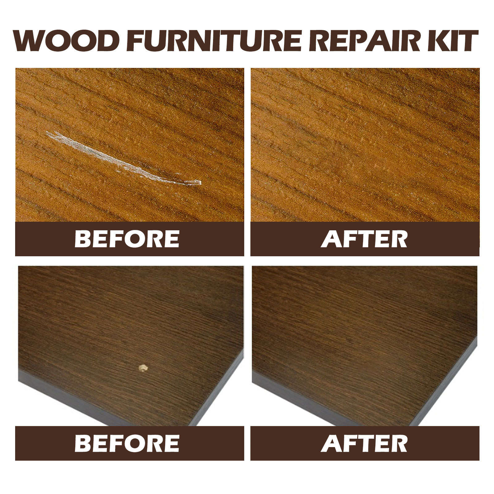 Hardwood Floor Repair Kit, Wood Furniture Repair Kit -19 Pcs Wood Touch up  Wax w