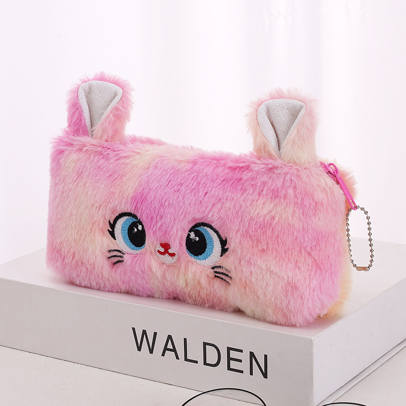 Cartoon Plush Cat Pencil Case Storage Pencil Bag, Cute Soft Cat Pen Case  Pencil Case, Zipper Large Capacity Pencil Case, Organizer, School Office