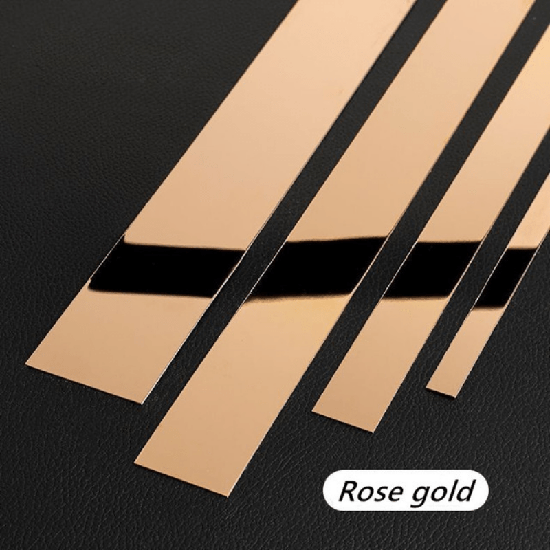 10M/Roll Gold Wall Sticker Strip Stainless Steel Flat Self Adhesive Living  Room Decoration Mirrors for Home Wall Edge Strip