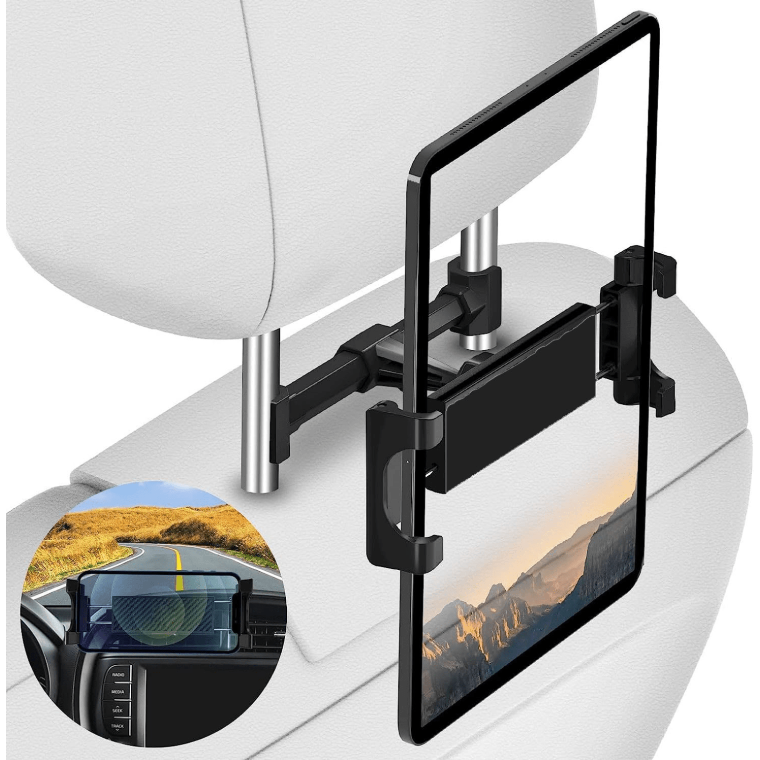 Porta tablet da 105 mm a 230 mm Tab 2 per poggiatesta auto
