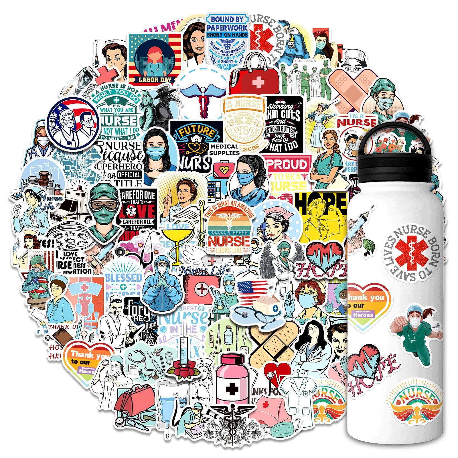 Nurse Series Stickers Personalized Graffiti Stickers Self - Temu