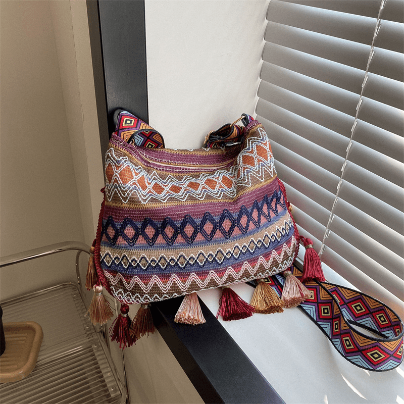Aztec-Print Tribal Crossbody Bag: Durable Sustainable & Fashion