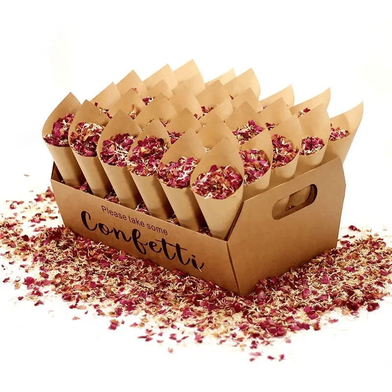100% Natural Wedding Confetti Dried Flower Petals Biodegradable Rose Petal  Confetti Cones Handmade Gift Pop Birthday Party Decor