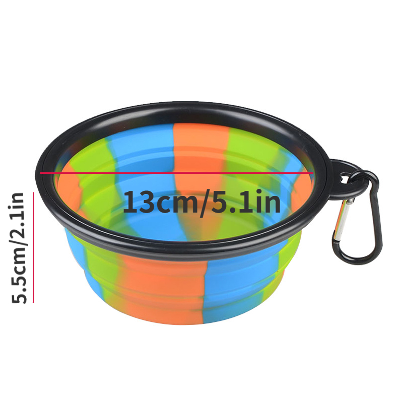 Collapsible Double Dog Bowl Portable Silicone Pet Food Water - Temu