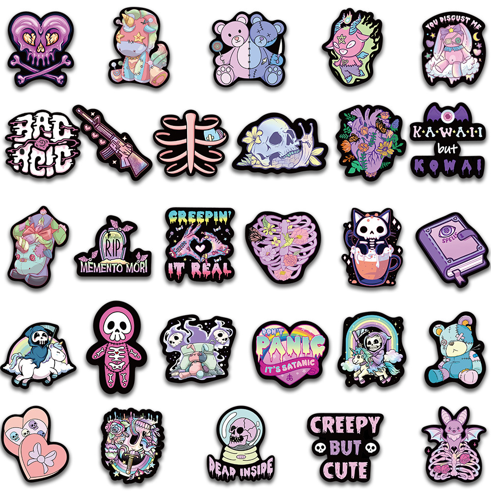 Purple Aesthetics Stickers Pack Cute Cartoon Vinyl - Temu