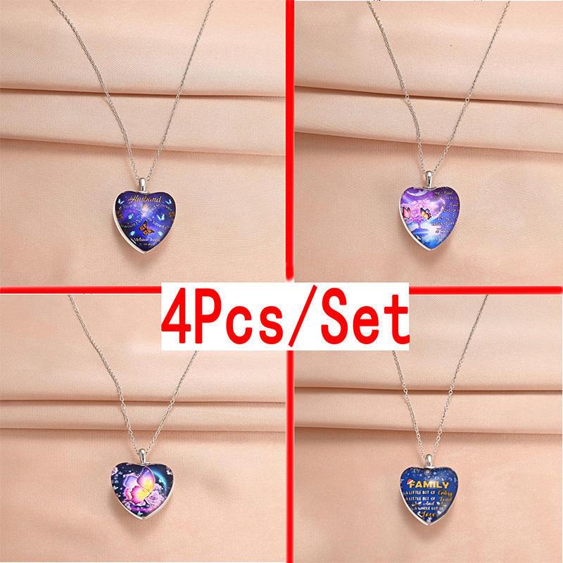 Trendy Purple Butterfly Heart-shaped Necklaces, Creative Pendant