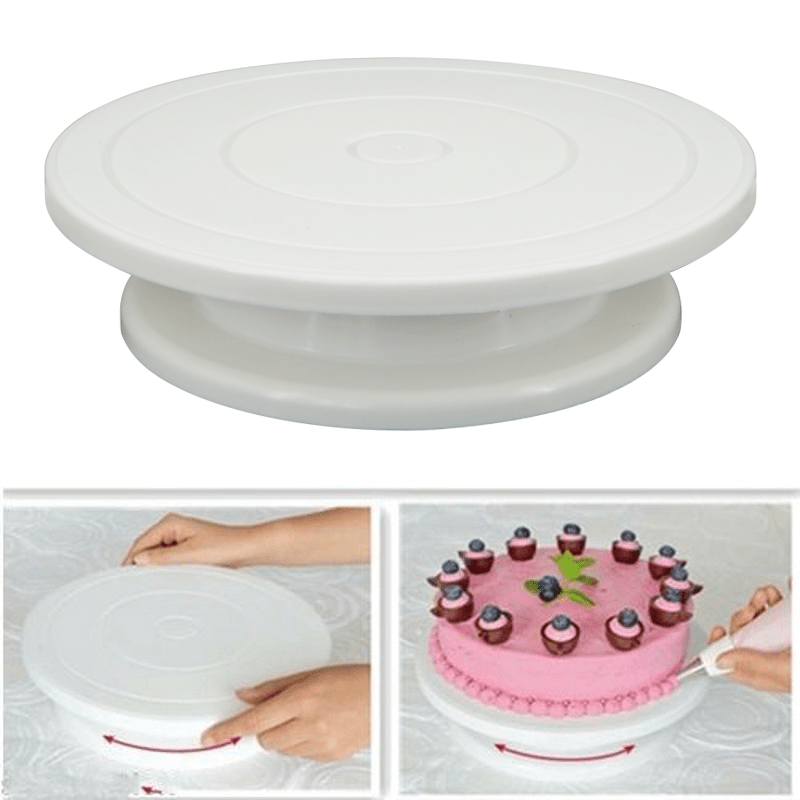 Plastic Piping Table, Rotating Cake Stand